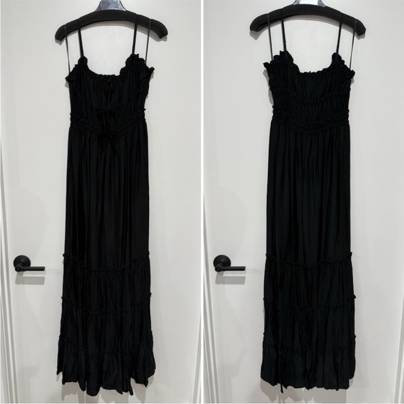 The Kooples Black Ruffle Bow Maxi Dress - Kooples Size 2 - US M - Picture 5 of 7